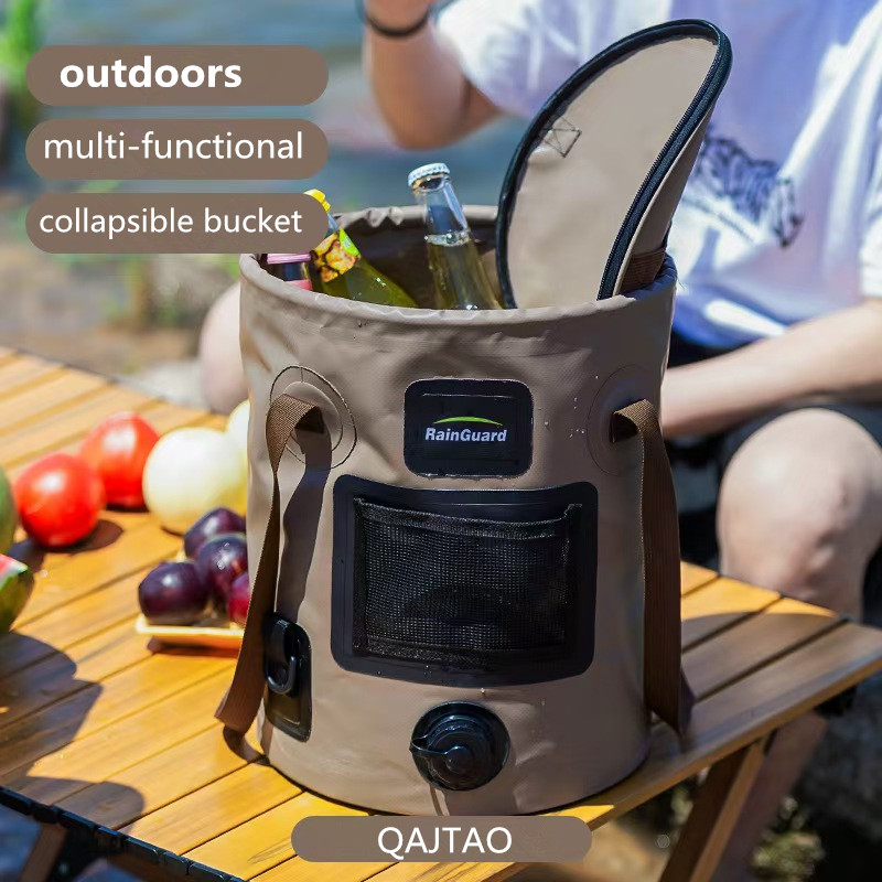 Hydration Pack Outdoor - ถังน้ำพับได้แบบพกพาขนาด 25 ลิตร สำหรับการเดินทางกลางแจ้ง ถุงเก็บน้ำกันน้ำ อุปกรณ์ตกปลา