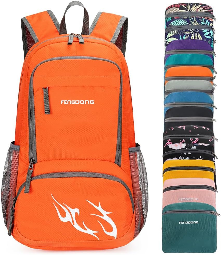 Foldable Backpack Small - กระเป๋าเป้เดินป่า FENGDONG 35 ลิตร น้ำหนักเบา พับเก็บได้