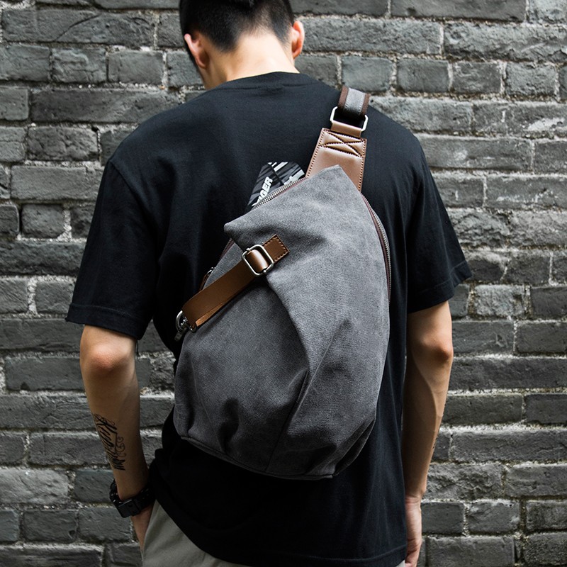 กระเป๋าสะพายข้างผ้าแคนวาสสไตล์ - Canvas Backpack Casual บทวิจารณ์และราคา